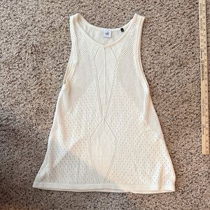 CAbi Cream Sleeveless Knit Top